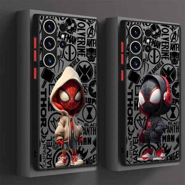 Matte Phone Case for Samsung Galaxy funda Marvel Deadpool Spiderman Boy Cover