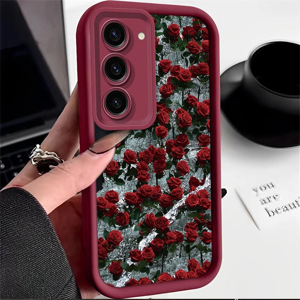 Rose Flower Silicone Phone Case For Samsung Galaxy Cover