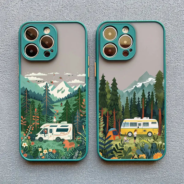 Forest Landscape Travel Recreational Vehicle Phone Case For iPhone 16 15 14 11 12 13 Mini Pro Max 16 7 8 Plus SE2 X XR XS Funda