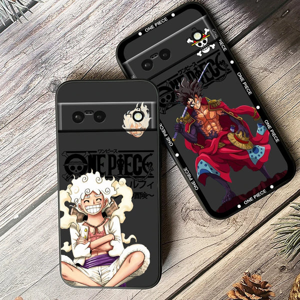 One Piece Luffy Cartoon Art For Google Pixel 9 8 7A 7 6A 6 5A 5 4 4A XL 5G Black Silicon Shockproof Shell Cover Phone Case