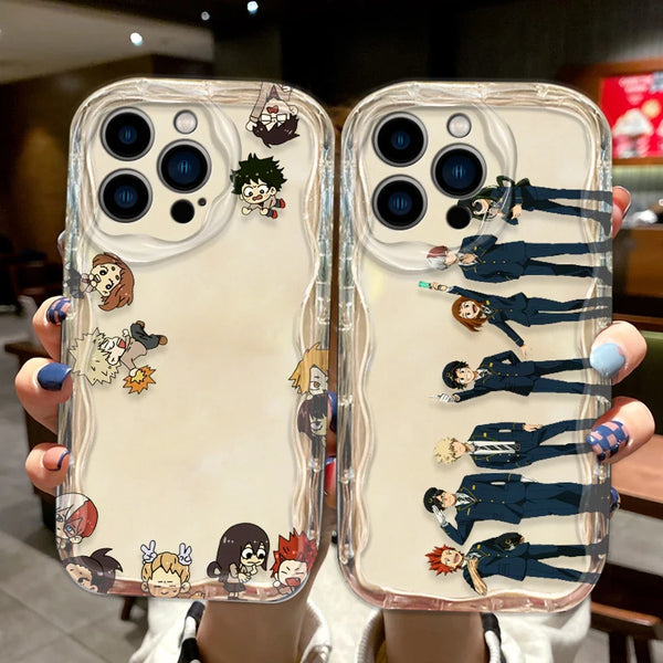 My Hero Academia Anime Cover For Apple iPhone 15 14 13 12 11 Pro X XR XS Max Plus 8 7 Plus SE Wave Oil Phone Case