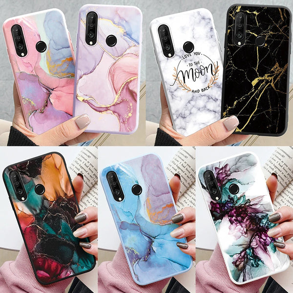 Marble Pattern Phone Case For HuaProtective Cover Case Soft Funda For Huawei P30 P 30 Coque Silicone TPUwei P30 Lite P 30 Pro