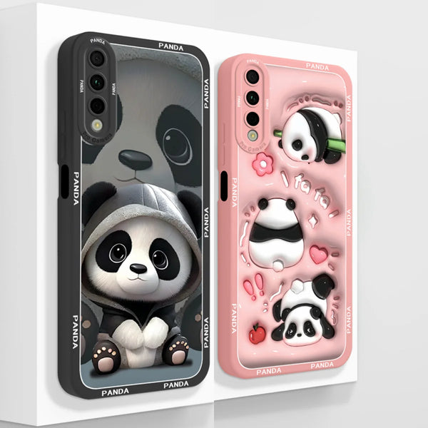 For Huawei Y9 Case Cute Panda Full Coverage Phone Cases For Huawei Y 9 Prime Funda Liquid Silicone Back Cover