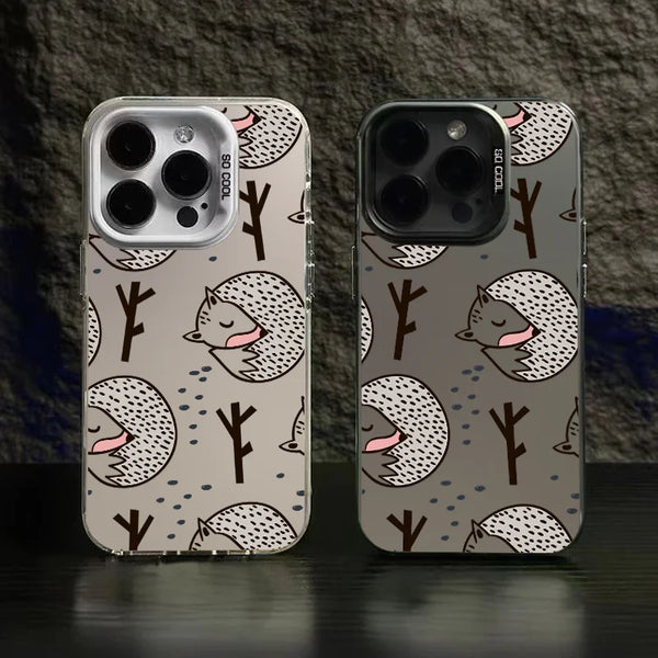 Cute Hedgehogs New Style Cartoon Minimalist Shockproof Phone Case For iPhone 16 Pro Max 15 Plus 14 13 12 11 XR X XS 8 7 Cover