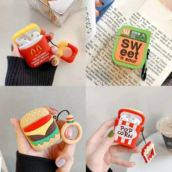 3D Delicious Food Earphone Case For Apple Airpods 1 2 Pro 3 Cute Wireless Charging Protect Cover For Air Pods Pro Headphone Box