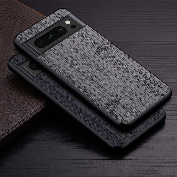 Case for Google Pixel 8 Pro funda bamboo wood pattern Leather new phone cover Luxury coque for google pixel 8 case capa