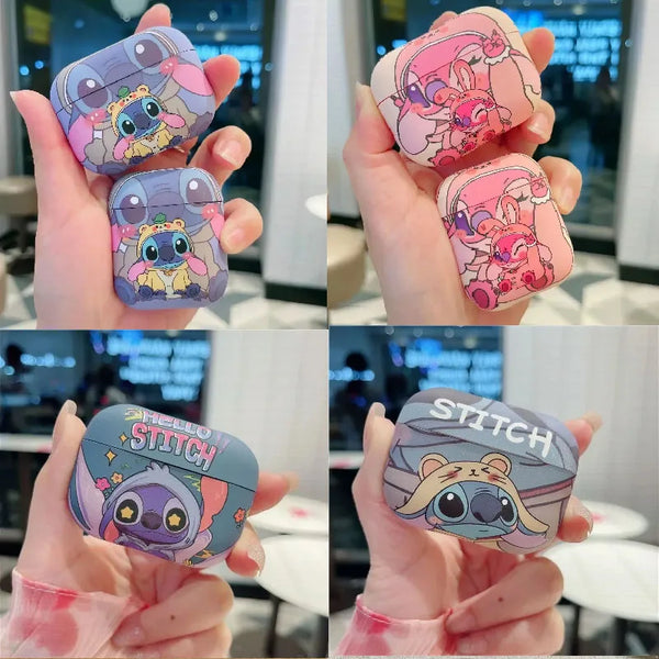 Earphone Accessories For AirPods Pro 2nd Case Cartoon Stitch Cover For AirPods 3 1 2 New Frosted Case Earphone Charging Box