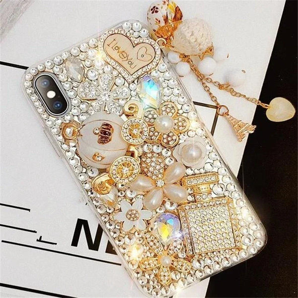 Capa Rhinestone Love Case For iphone 16 15 Plus 14 13 Pro 12 Mini 11 Pro MAX XSMAX XR 7 8 PLUS Phone Case Diamond Cover coque