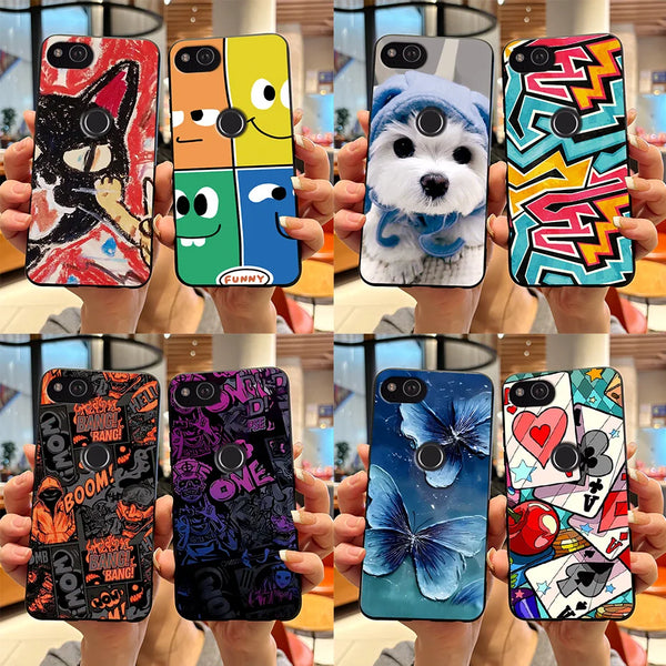 Matte Case For Google Pixel2 Pixel 2 XL Shockproof Cartoon Phone Cover for Google Pixel 2 XL 2XL Soft Silicone TPU Cases Bumper