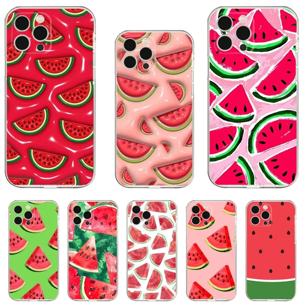 summer watermelon fruit Phone Case Phone Case For iPhone 13, 14,13,12,Mini,11,Pro,Max,Plus,X,XR,XS,8,SE,2020 Transparent Cover