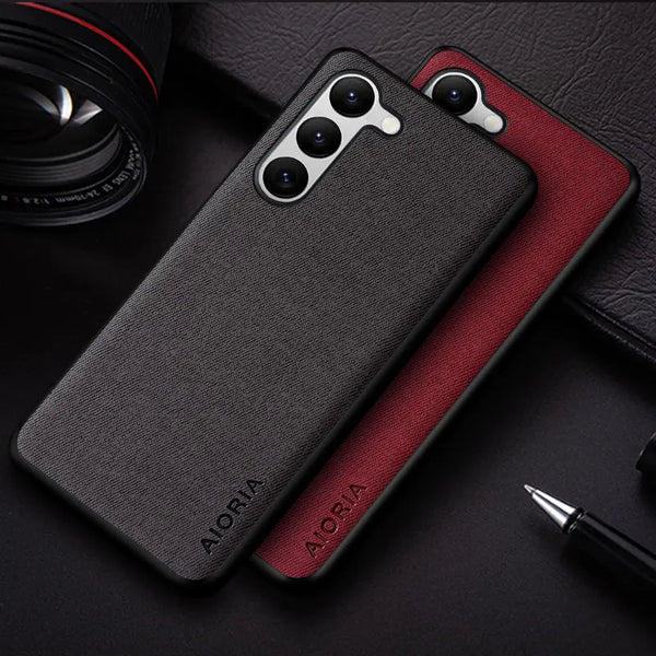 Case for Samsung Galaxy  Fe simple solid color textile Leather protective back cover for samsung fe case