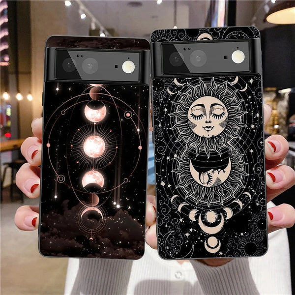 Suns Moons Clouds Astrological Phone Case Cover for Google Pixel 8 7 6 7A 6A Pro 5G Shockproof Silicone 9 Pro XL 8 Pro 5G Shell